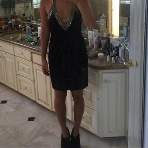 Black low cut bcbg dress